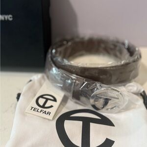 Telfar Brown Logo Belt Size Large (30”-46”) New w/ Box & Dust Bag